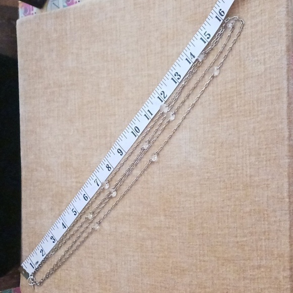Vintage Liz Claiborne Double Strand Crystal Chain Necklace - Picture 3 of 5